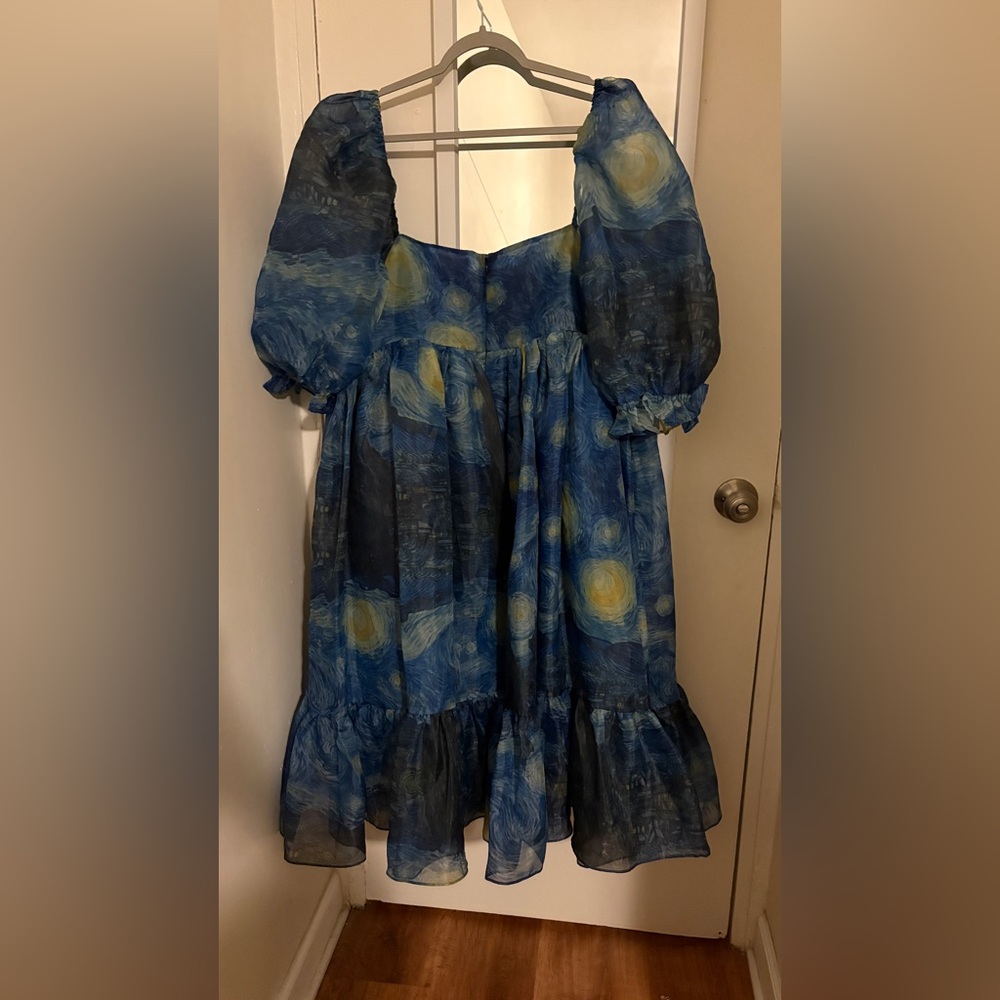 Selkie The Starry Night Day Organza French Puff Style Dress Size 1X Women - Picture 4 of 5